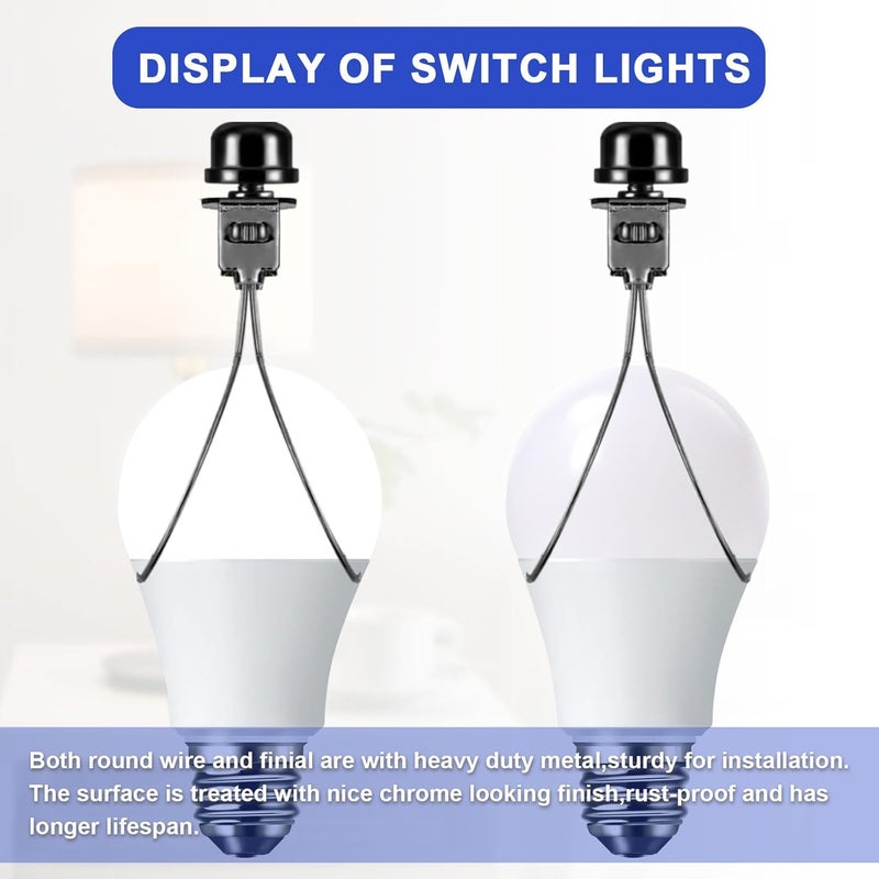 OMOBANU Antique Black Clip on Lampshade Adapter, Lamp Shade Light Bulb Holder Includes Lamps Finials, Lampshade Levellers, Clip on Lamp Shade, Metal Shade Decorative Holder Furniture Lighting - Image 3